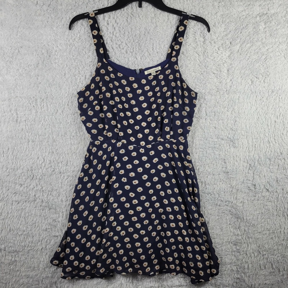 Lucca Couture Dress Women Small Navy Daisy Floral Sleeveless Mini Fit & Flare